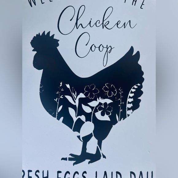 *Welcome to the Chicken Coop Metal Hanging Sign - Picture 8 of 12